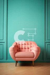 Intra Συλλεκτικό Ξύλινο Παζλ Plywood 4mm - Ροζ καναπές στο Teal Room Σε Ξύλινο Κουτί - Διαστάσεις Puzzle: 10x10 cm – 25 κομμάτια
