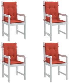 vidaXL Μαξιλάρια Καρέκλας με Πλάτη 4 τεμ. Κόκκινη 100x50x4 εκ. Ύφασμα