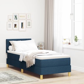vidaXL Κρεβάτι με Στρώμα Μπλε 80x200 cm Ύφασμα