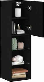 vidaXL Σετ επίπλου τηλεόρασης 2 pcs Μαύρη Οξυά Επεξεργασμένο Ξύλο