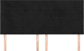 vidaXL Κεφαλάρι Μαύρο Βελούδινο 200x5x118/128 εκ.