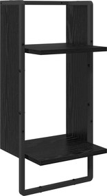 vidaXL Σετ ραφιών τοίχου με ράφι 4 pcs Μαύρη Οξυά 65 x 25 x 30 cm