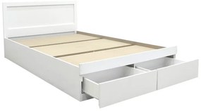 Κρεβάτι Olympus pakoworld με συρτάρι σε λευκή απόχρωση 160x200εκ