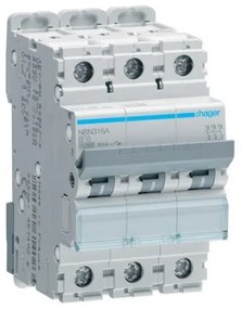 Αυτόματη Ασφάλεια 10Ka B 3x16A NBN316A Hager NBN316A