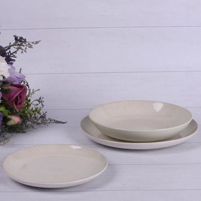 Σερβίτσιο Πιάτα Φαγητού Venus (Σετ 20Τμχ) 25.091.40 White-Beige Cryspo Trio 20 τμχ Κεραμικό
