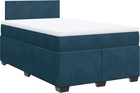 vidaXL Κρεβάτι Boxspring με Στρώμα Μπλε 120x190 εκ. Βελούδινο