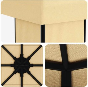 vidaXL Κιόσκι 4 x 3 μ Κρεμ Πολυεστέρας και Χάλυβας 190 gsm