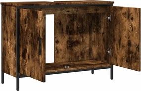 vidaXL Ντουλάπι Νιπτήρα Μπάνιου Καπνιστή Δρυς 80x30x60 εκ. Επεξ. Ξύλο