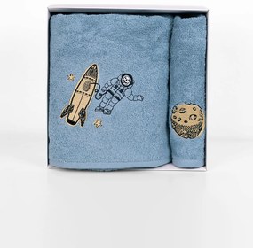 Σετ Παιδική Fluffy Κεντητή Πετσέτα Blue 2 τμχ. 111-176-5