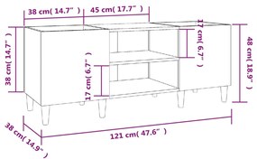 ΔΙΣΚΟΘΗΚΗ ΓΥΑΛΙΣΤΕΡΗ ΛΕΥΚΗ 121X38X48 ΕΚ. ΑΠΟ ΕΠΕΞΕΡΓΑΣΜΕΝΟ ΞΥΛΟ 831927