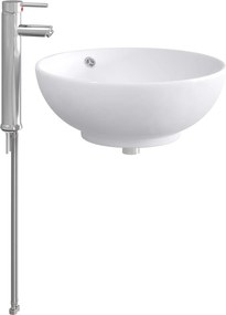 vidaXL Λεκάνη μπάνιου Χρωμέ 44 x 44 x 16 εκ. Μέταλλο