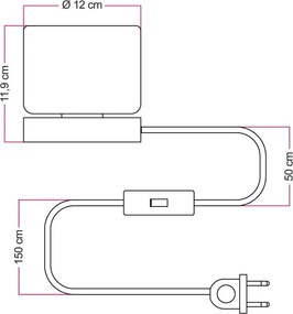 Επιτραπέζιο Φωτιστικό Μεταλλικό Posaluce, με λάμπα Ghost G03 Λευκό
