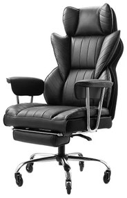 VEVOR Executive Office Chair High Back Chair Footrest & Removable Armrests Black