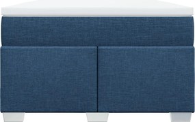vidaXL Κρεβάτι Boxspring με Στρώμα Μπλε 120x190 εκ. Υφασμάτινο