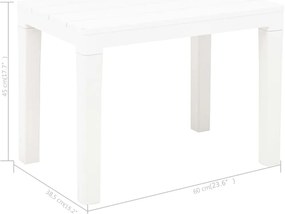 vidaXL Πάγκοι Κήπου 2 τεμ. Λευκοί Πλαστικοί