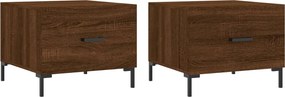 vidaXL Τραπεζάκια Σαλονιού 2 τεμ Brown Oak 50x50x40 εκ Επεξ. Ξύλο