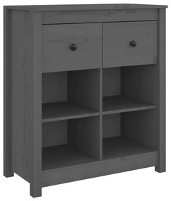 vidaXL Συρταριέρα Γκρί 70 x 35 x 80 εκ. από Μασίφ Ξύλο Πεύκου