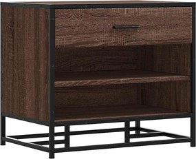 vidaXL Παγκάκι παπουτσιών καφέ δρυς 60x40x53,5 cm