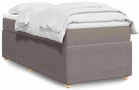 vidaXL Κρεβάτι Boxspring με Στρώμα Taupe 100 x 200 εκ. Υφασμάτινο