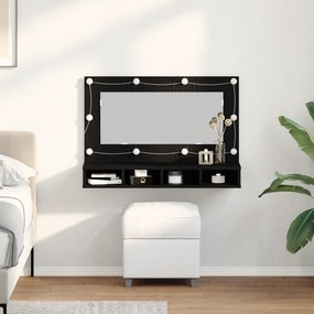 vidaXL Καθρέφτης Ντουλάπα LED σε Μαύρη Δρυς - 90x31.5x62 εκ.