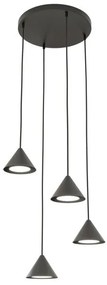 Κρεμαστό Φωτιστικό Οροφής 4xGX53 Φ30cm Elit Emibig -1330/4PREM-Μαύρο 1330/4PREM