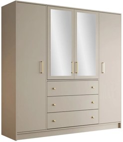 Ντουλάπα Retro D4 Lux τετράφυλλη-Cashmere - 196.00Χ58.00Χ200.00cm