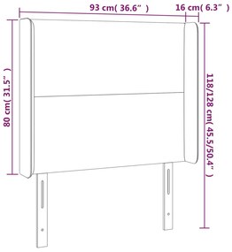 Κεφαλάρι Κρεβατιού LED Γκρι 93x16x118/128 εκ. Συνθετ. Δέρμα - Γκρι