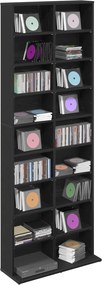 vidaXL Ντουλάπα CD Μαύρη Δρυς 65 x 23,5 x 175 εκ. Επεξεργασμένο Ξύλο
