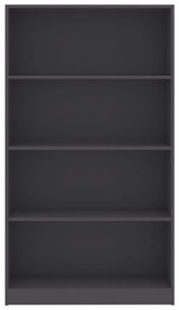 vidaXL Βιβλιοθήκη με 4 Ράφια Γκρι 80 x 24 x 142 εκ. από Μοριοσανίδα