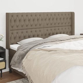 Κεφαλάρι με Πτερύγια Taupe 203x16x118/128 εκ. Υφασμάτινο - Μπεζ-Γκρι