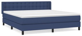 Κρεβάτι Boxspring με Στρώμα Μπλε 180x200 εκ. Υφασμάτινο - Μπλε