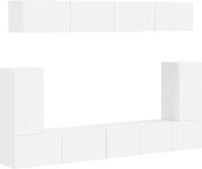 vidaXL Σετ επίπλου τηλεόρασης Επιτοίχιο 5 pcs Λευκό Επεξεργασμένο ξύλο