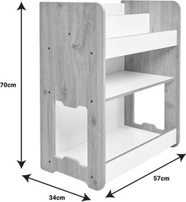 Ραφιέρα Seagull λευκό mdf 57x34x70εκ 57x34x70 εκ.