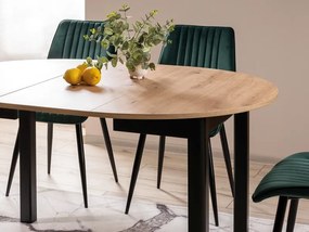 DANTE TABLE ARTISAN OAK / BLACK MATT FI 102 (102-142) DIOMMI DANTEDACMFI102