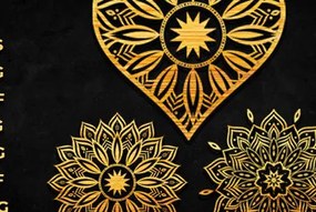 Σετ των 2 Intra απο ξύλο plywood 3mm-4mm πάχος κοπής με λέιζερ 3D Heart Mandala Δίασταση 30x30 cm INTRAFABR-89461798