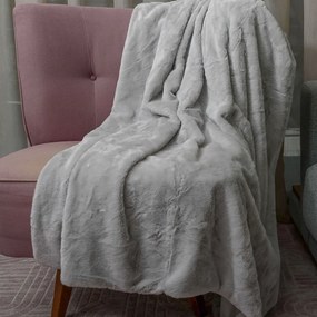 Ριχτάρι Καναπέ Διθέσιου Γούνινο (160x240) Pol Rugs & Mats Rabbit Silver