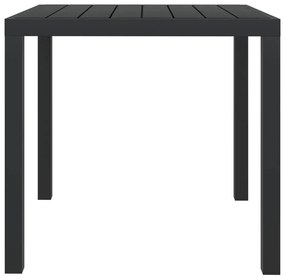 Τραπέζι Κήπου Μαύρο 80 x 80 x 74 εκ. από Αλουμίνιο / WPC - Μαύρο
