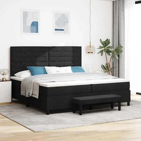 vidaXL Κρεβάτι με ελατήρια με στρώμα Μαύρο 200 x 200 cm ύφασμα