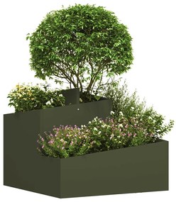 vidaXL Γλάστρα Κήπου Λαδί 60 x 60 x 50 εκ Ατσάλι