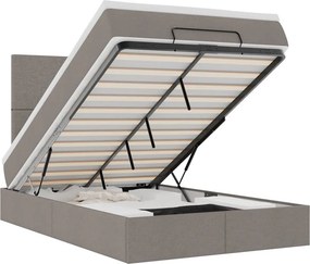 vidaXL Οθωμανικό κρεβάτι με στρώμα Taupe 120x190 cm Ύφασμα