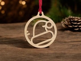 Σετ των 3 Intra απο ξύλο plywood 3mm-4mm πάχος – Χριστουγεννιάτικο μπιχλιμπίδι με καπέλο Άγιου Βασίλη 25x25 cm INTRAVECTRY-MY545550