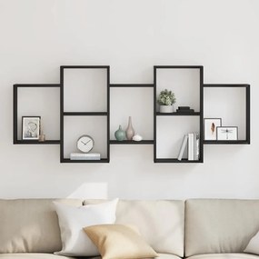 vidaXL Ράφι Τοίχου Μαύρη Δρυς 159 x 18 x 65 εκ. από Τεχνητό Ξύλο