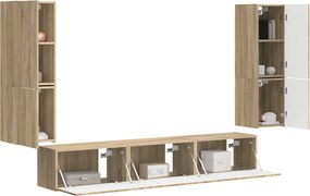 vidaXL Σετ επίπλου τηλεόρασης 4 pcs Δρύς Sonoma Επεξεργασμένο ξύλο