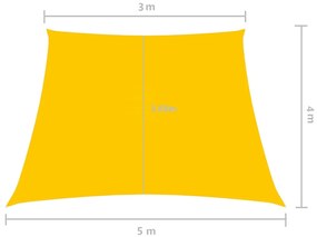 vidaXL Πανί Σκίασης Τρίγωνο Κίτρινο 3/5x4 μ. από Ύφασμα Oxford