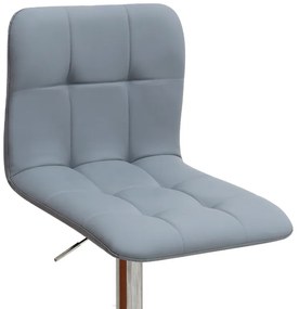 Σκαμπό μπαρ Carmelo Megapap με ρυθμιζόμενο ύψος PU γκρι - βάση χρωμίου 45x42x90/113εκ.