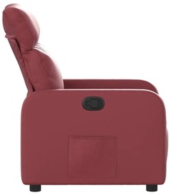 vidaXL Πολυθρόνα Ανακλινόμενη Μπορντό από Συνθετικό Δέρμα