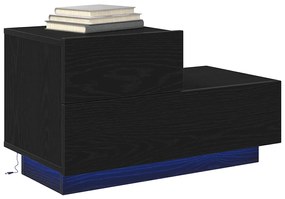 vidaXL Κομοδίνο Μαύρη δρυς 70 x 36 x 40.5 εκ. Επεξεργασμένο ξύλο
