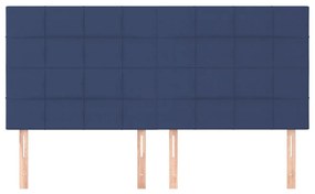 vidaXL Κεφαλάρια Κρεβατιού 4 τεμ. Μπλε 80 x 5 x 78/88 εκ. Υφασμάτινο