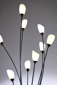 Επιδαπέδιο Φωτιστικό Gloriosa Φ53cm Μαύρο με Οπαλ Γυαλί