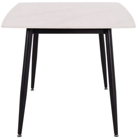 Τραπέζι RAVEN Κεραμικό TOP με Όψη Λευκό Μάρμαρο 140x80x74Υεκ. 140x80x74 εκ.